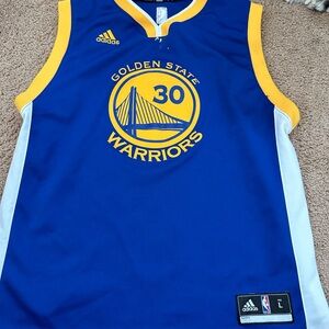 Adidas Golden State Warriors Blue and Yellow Jersey Steph Curry
